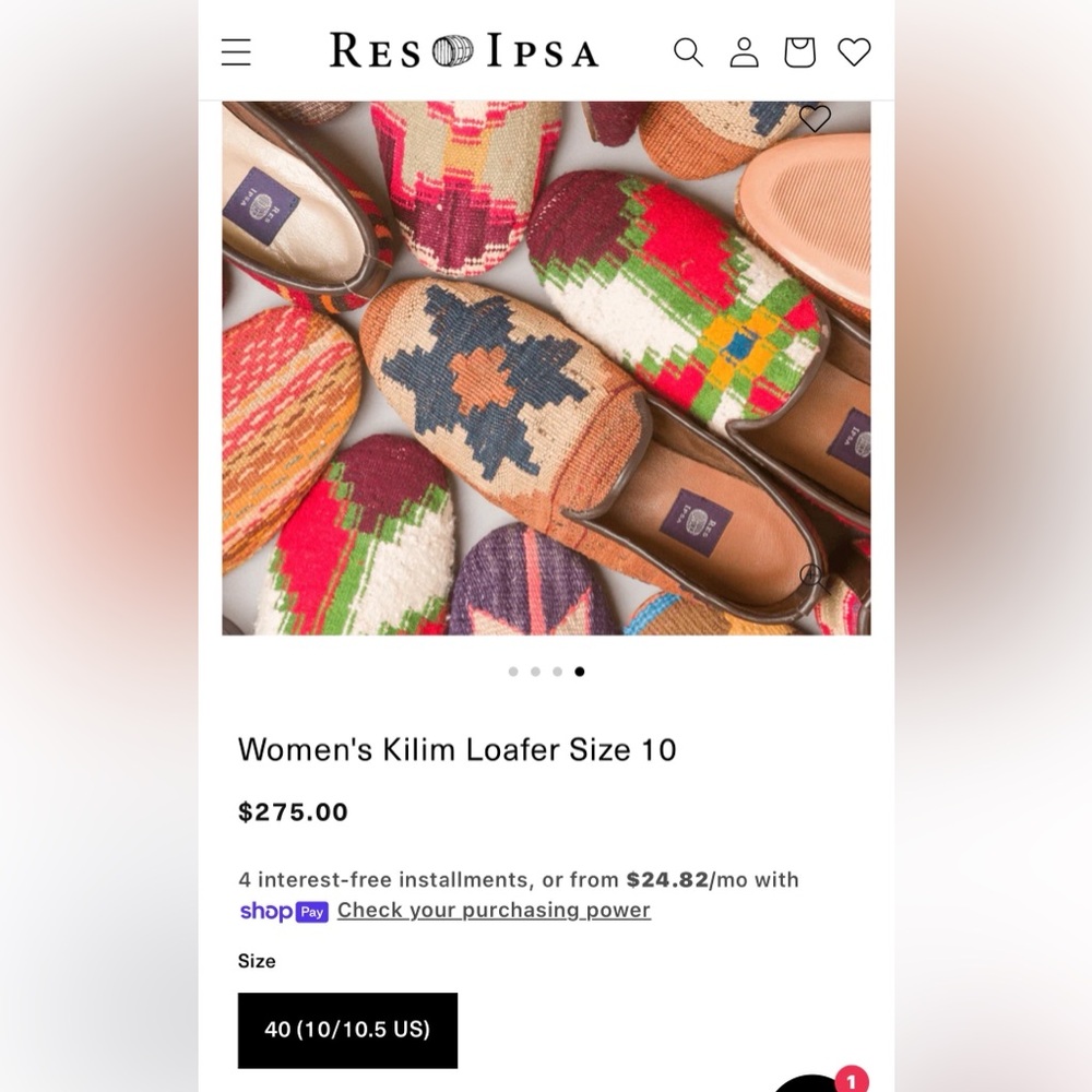 Res Ipsa Kilim Slippers – Handmade Woven Wool & Leather – Size 10 - Picture 10 of 10